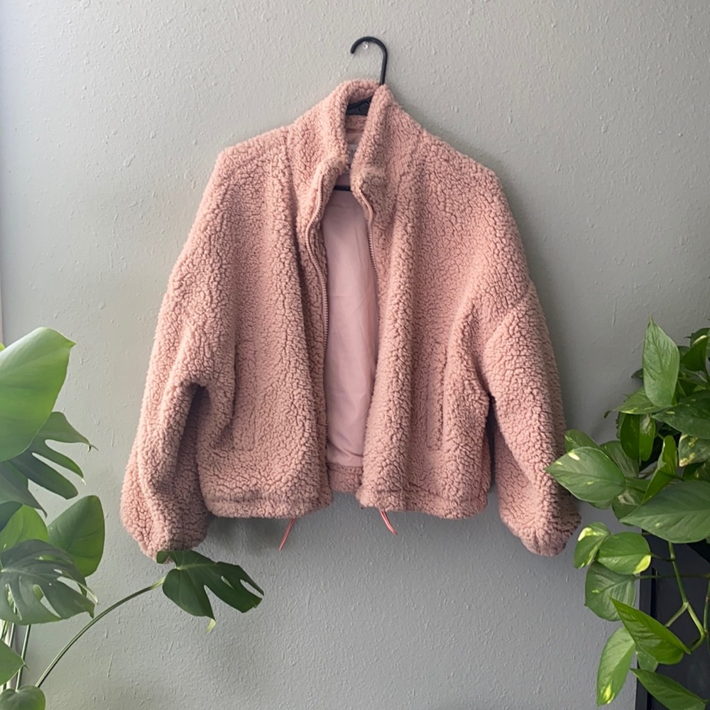 Fluffy bomber jacket
